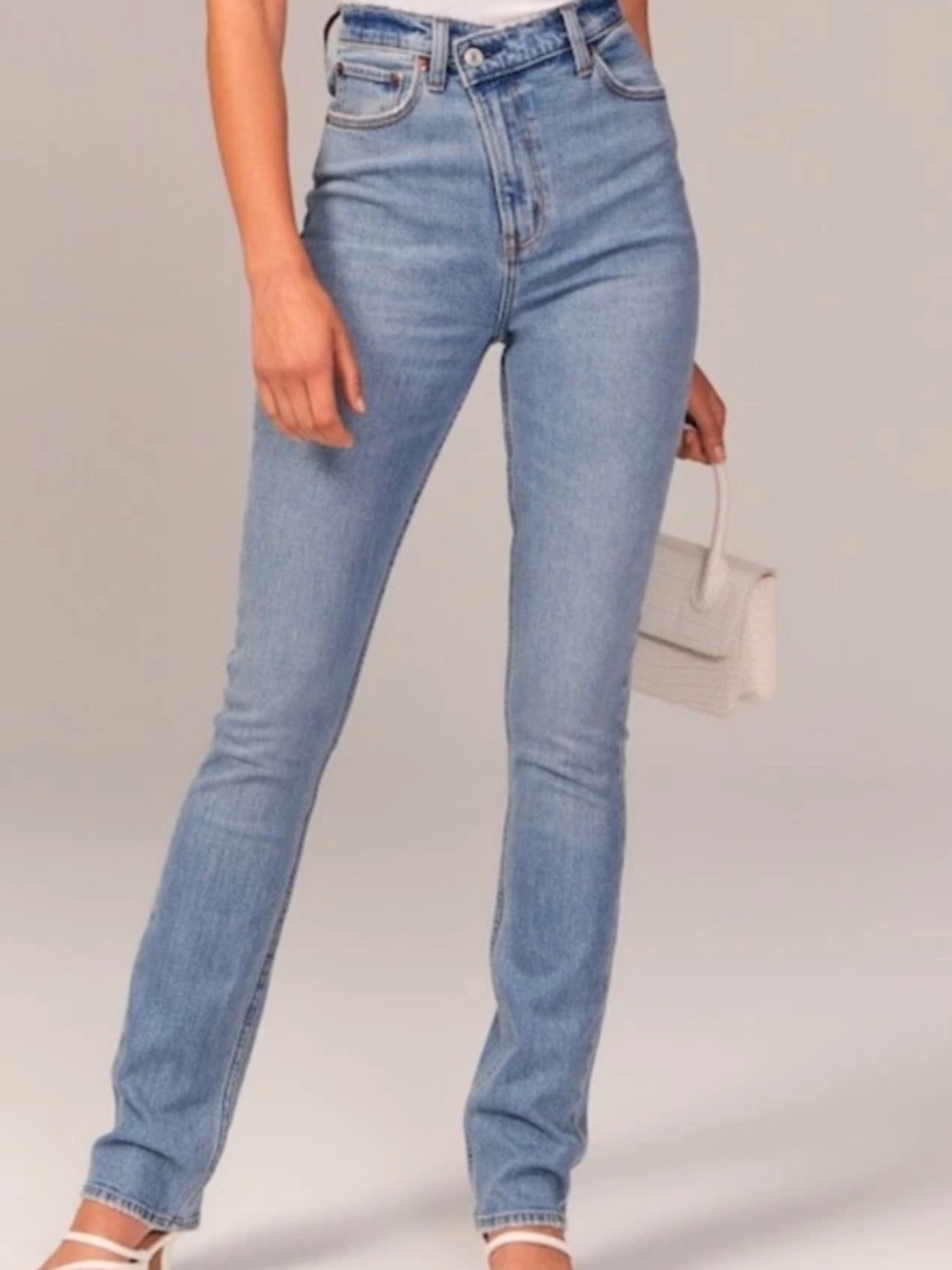 Abercrombie & Fitch 90s Straight Ultra High Rise Jeans Womens 26/2r Light Wash